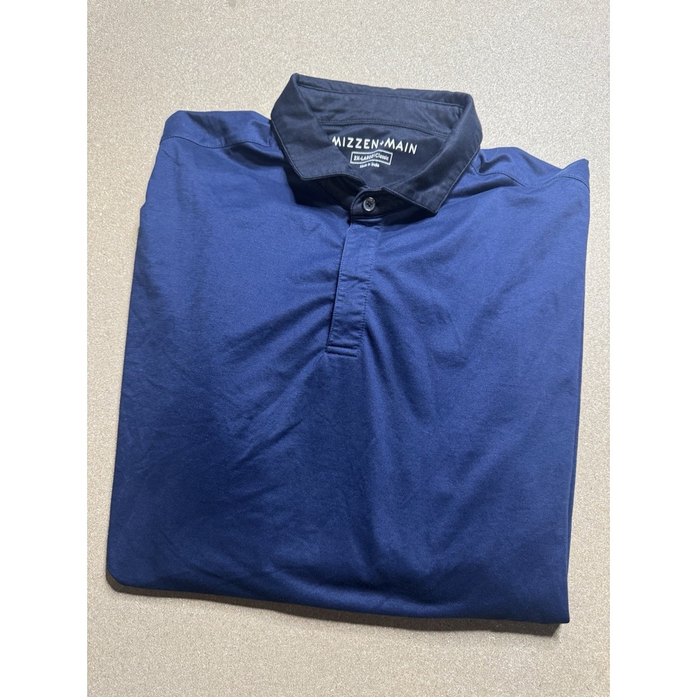 Mizzen + Main Henley XXL Shirt Easy Loose Fit Blue Pullover $67